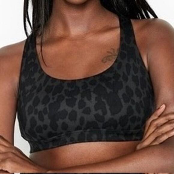 Victoria's Secret Other - Victorias Secret Strappy Black Leopard Print Low Impact Sports Bra Size Large